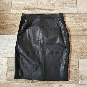 Elegant Black Leather Skirt